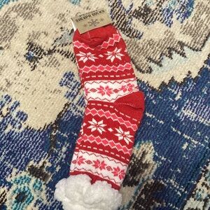 Cheerful Red and White Christmas Socks